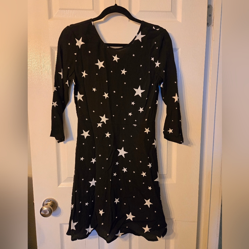GAP Black Dress with White Star Pattern